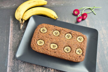 Homemade banana oatmeal cake 