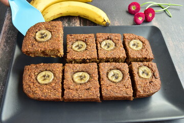 Homemade banana oatmeal cake 
