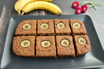 Homemade banana oatmeal cake 