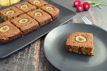 Homemade banana oatmeal cake 