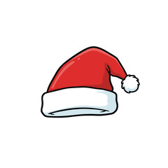Santa Claus Red Hat Vector | Christmas Holiday Illustration