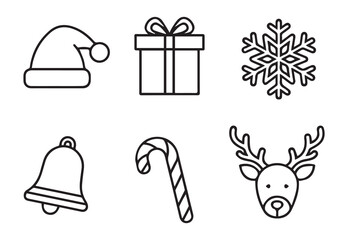 Festive Christmas Icon Collection | Santa, Snowflake, Reindeer, Bell & More