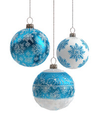 PNG Elegant blue white Christmas ornaments