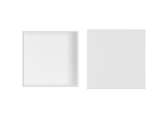 Top View. White Open Gift Box, transparent background