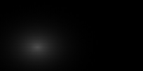An abstract black and white vector background featuring a gradient created by a pattern of small dots. 