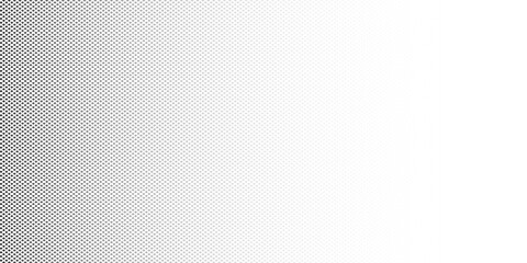 An abstract black and white vector background featuring a gradient created by a pattern of small dots. 