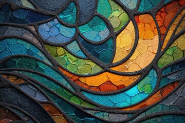 Abstract stained glass design
