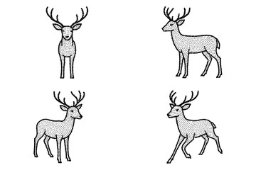 Obraz premium Deer silhouette collection: dot art style