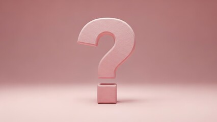 Pink question mark on a pink background