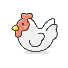 Cute Simple Cartoon Chicken Illustration