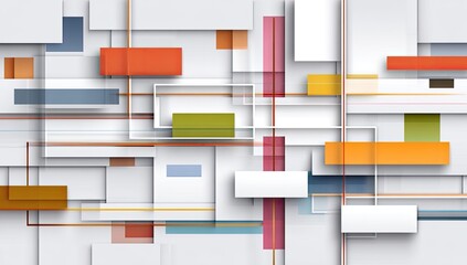 Abstract geometric shapes in various colors and sizes