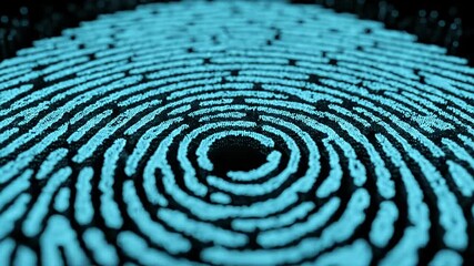 Digital fingerprint scanner illustration representing biometric security and identification - Powered by Adobe