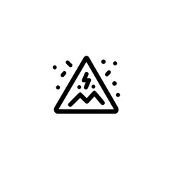 Obraz premium Hazard warning triangle featuring volcanic eruption icon representing natural disaster alert and risk