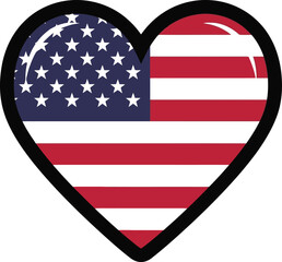 USA Heart Flag Symbol Patriotism Love America.