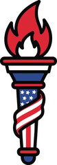 American Torch Liberty Flame Freedom Symbol.