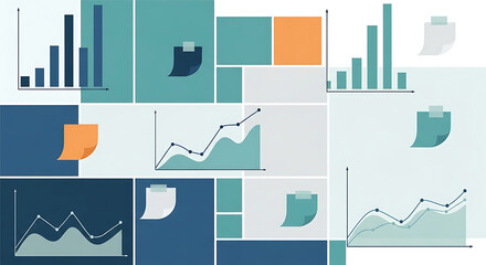 Vibrant infographic elements for business data analysis and presentation
