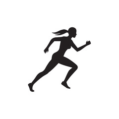 running woman silhouette vector Illustration icon