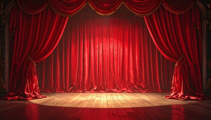 Fototapeta premium Red stage curtain background