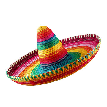 Mexican sombrero hat isolated on white background


