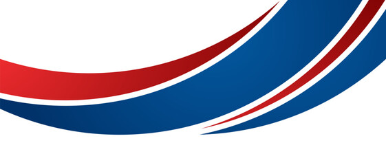 Modern wavy ribbon background featuring layered red and blue curves with smooth gradients, perfect for web headers, advertisements, and professional graphic layouts.