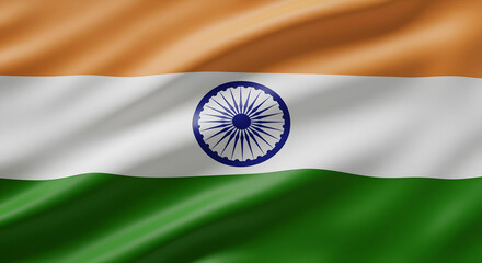 indian flag realistic wave background
