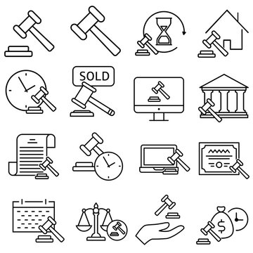 Auction icon vector set. Bargaining Illustration sign collection. Bidding symbol. auction house logo.