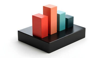 Colorful 3d bar chart visualizing financial data analytics