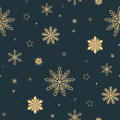 pattern with gold snowflakes