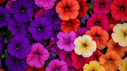 Obraz premium Vibrant Petunia Flowers in Full Bloom CloseUp Nature Garden Beauty Blooms