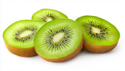 Fototapeta premium Kiwi fruit slices isolated on white background
