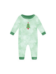 Festive Pajama Suit: A charming illustration showcases a cozy pajama suit adorned with a festive Christmas tree design, evoking the warmth and cheer of the holiday season.