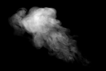 White smoke rising on a black background, forming soft abstract clouds and atmospheric textures ideal for creative design overlays, visual effects, and modern artistic concepts.