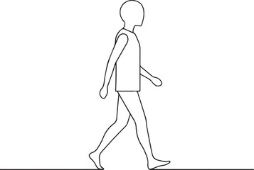 Silhouette of a man walking in casual clothing isolated on transparent background