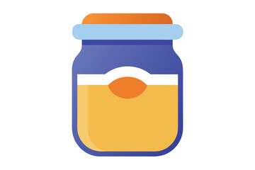 baby food jar vector icon on white