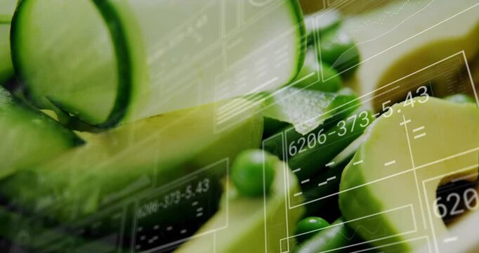 Overlay fading in, camera shifting down right, focus moving to pea to show textures