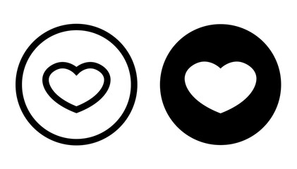 Heart icon in a circle. Like button