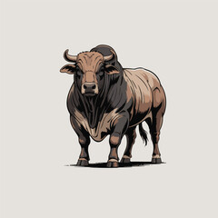 Black and brown Cow illustration 