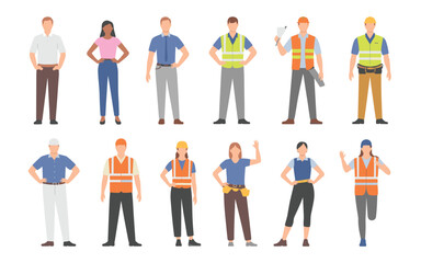 Diverse group of people in casual and work attire standing in two rows