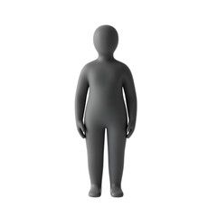 Human Silhouette 3D Render in Gray