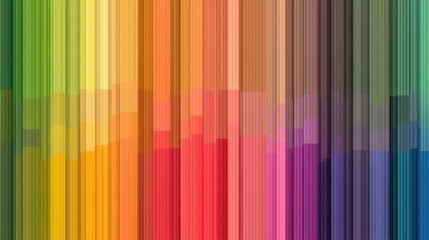 A vibrant arrangement of vertically aligned flags forms a colorful bunting pattern with various hues and designs creatin