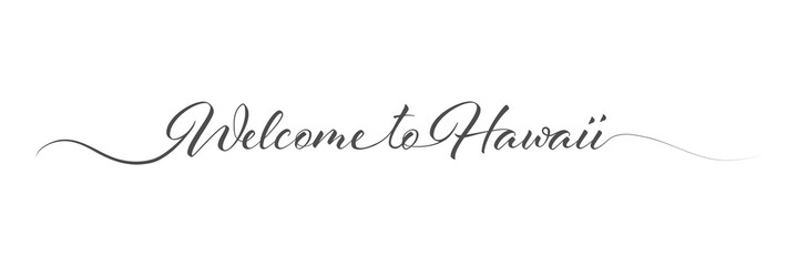 Welcome to Hawaii. Single line design. A design element for a creative idea