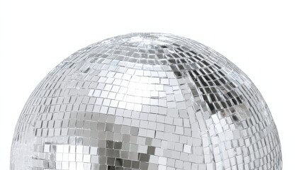 Shiny Disco Ball Isolated on White Background, Perfect for Nightlife, Celebration, or Party Concepts