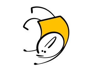 Funny kid messing around. naughty, tumbling in the gym and making noise. vector illustration of a stickman and a cartoon character with positive emotions upside down.