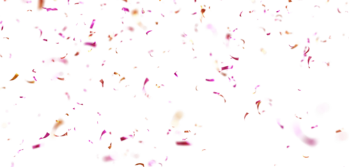 Bright Confetti Particle Overlay Isolated on White/Transparent Background, 3D Rendering Colorful Confetti for Celebration, Birthday and Festival PNG.