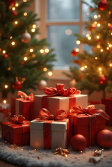 christmas tree with gift boxes