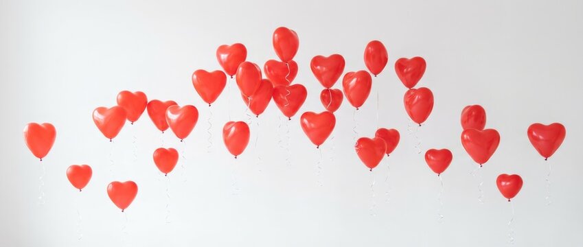 happy cute red pink heart set pattern symbol light calligraphy art text glow showed love day, even nubes. copy space, hd, day, 14, balloon, valentine