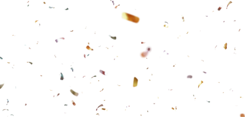 Colorful Confetti against a White Background Tranparent BG Confeti. Confetti partical isolated background. 3d Rendering Transparent Confetti. 