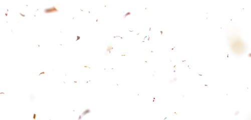 Isolated Confetti Particle Explosion in 3D Rendering on Transparent Background, Bright Color Confetti for Holiday, Birthday and Anniversary Celebration PNG.