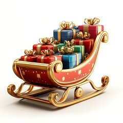 A Christmas sleigh filled with presents, perfect for the holidays