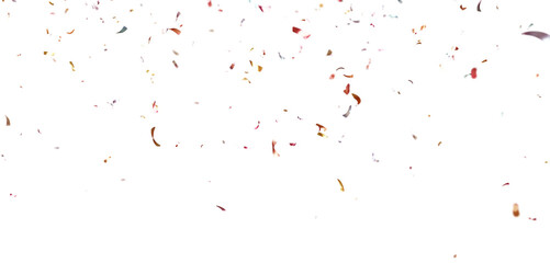 Colorful Confetti against a White Background Tranparent BG Confeti. Confetti partical isolated background. 3d Rendering Transparent Confetti. 